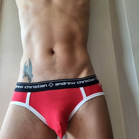 Andrew Christian Vintage Briefs Medium Red NEW - Picture 2 of 7